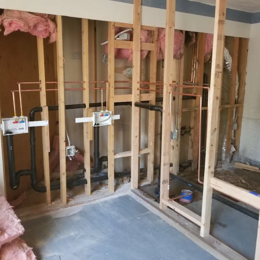 Copper pipe rough-in and plumbing installation in Shelburne